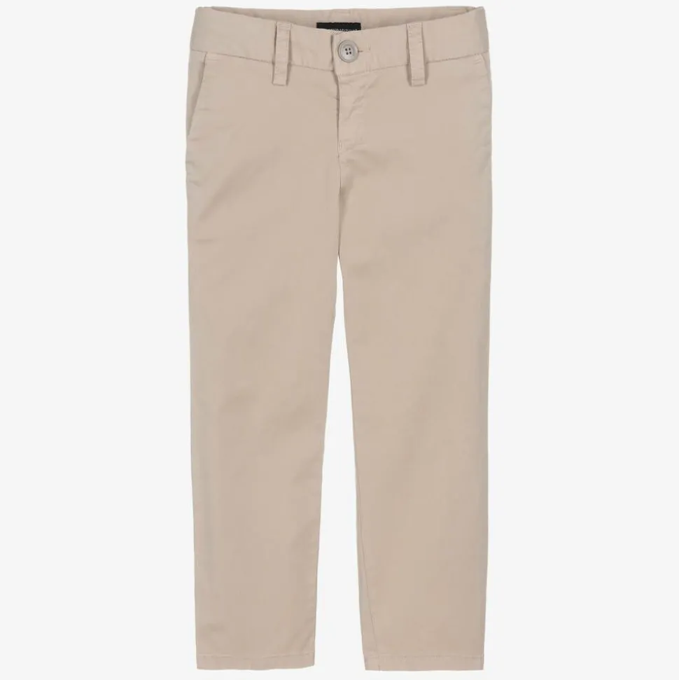 Boys Beige Cotton Trousers