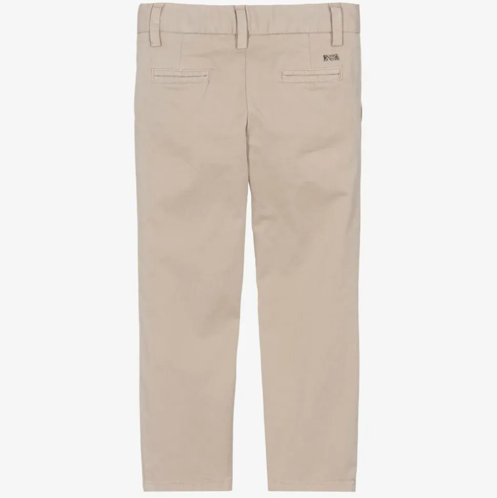Boys Beige Cotton Trousers