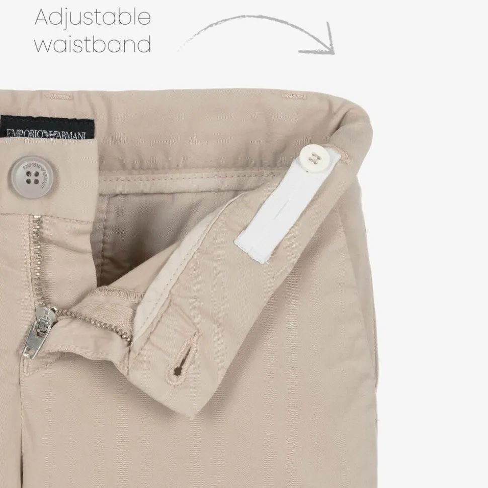 Boys Beige Cotton Trousers