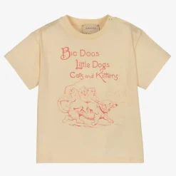 Boys Beige Cotton T-Shirt