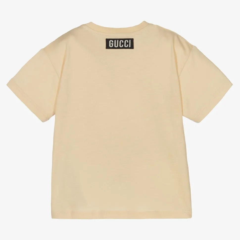 Boys Beige Cotton T-Shirt