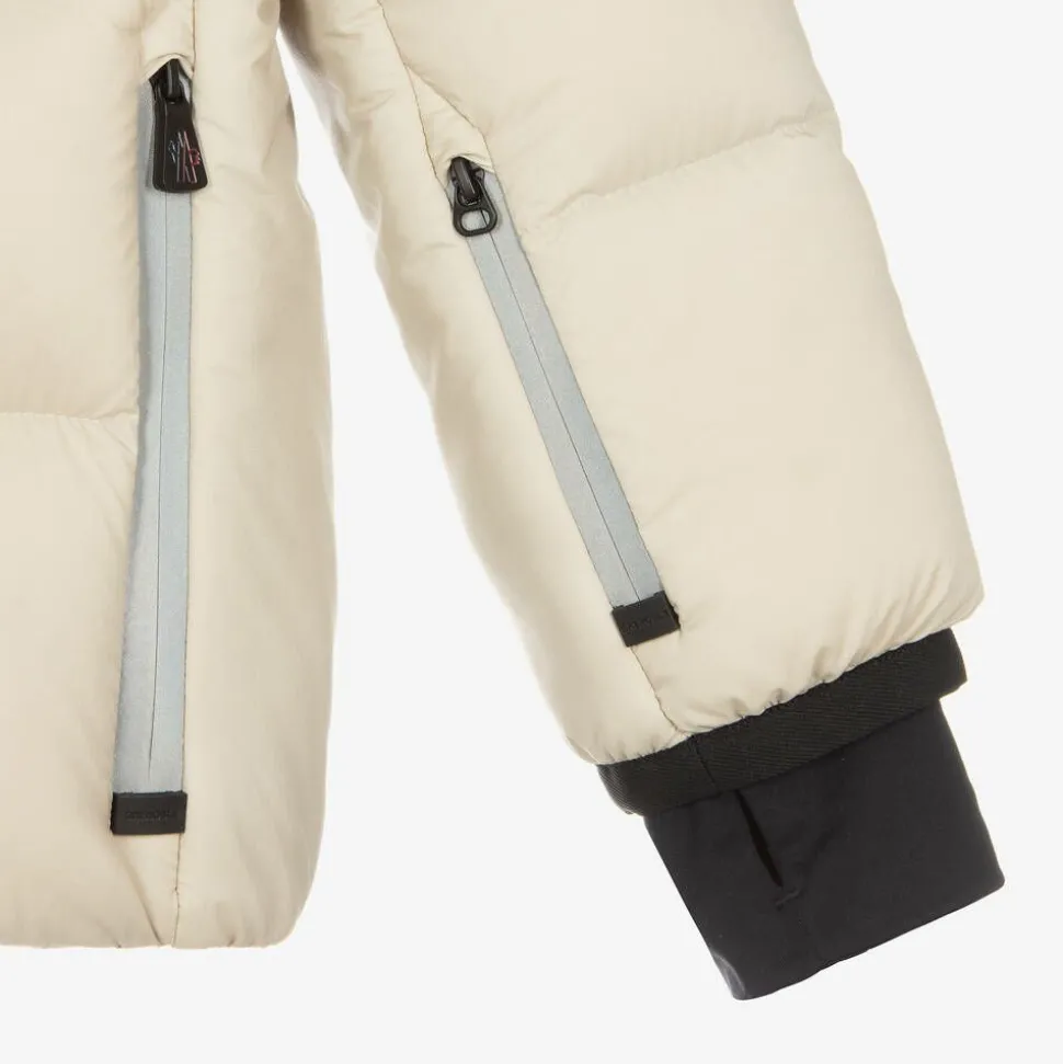 Boys Beige Down Padded Mandres Ski Jacket