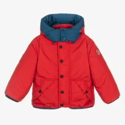Boys Beige Fleece & Down Reversible Jacket