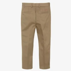 Boys Beige Gabardine Trousers