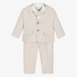 Boys Beige Jersey Suit