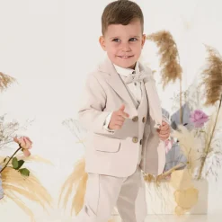 Boys Beige Jersey Suit