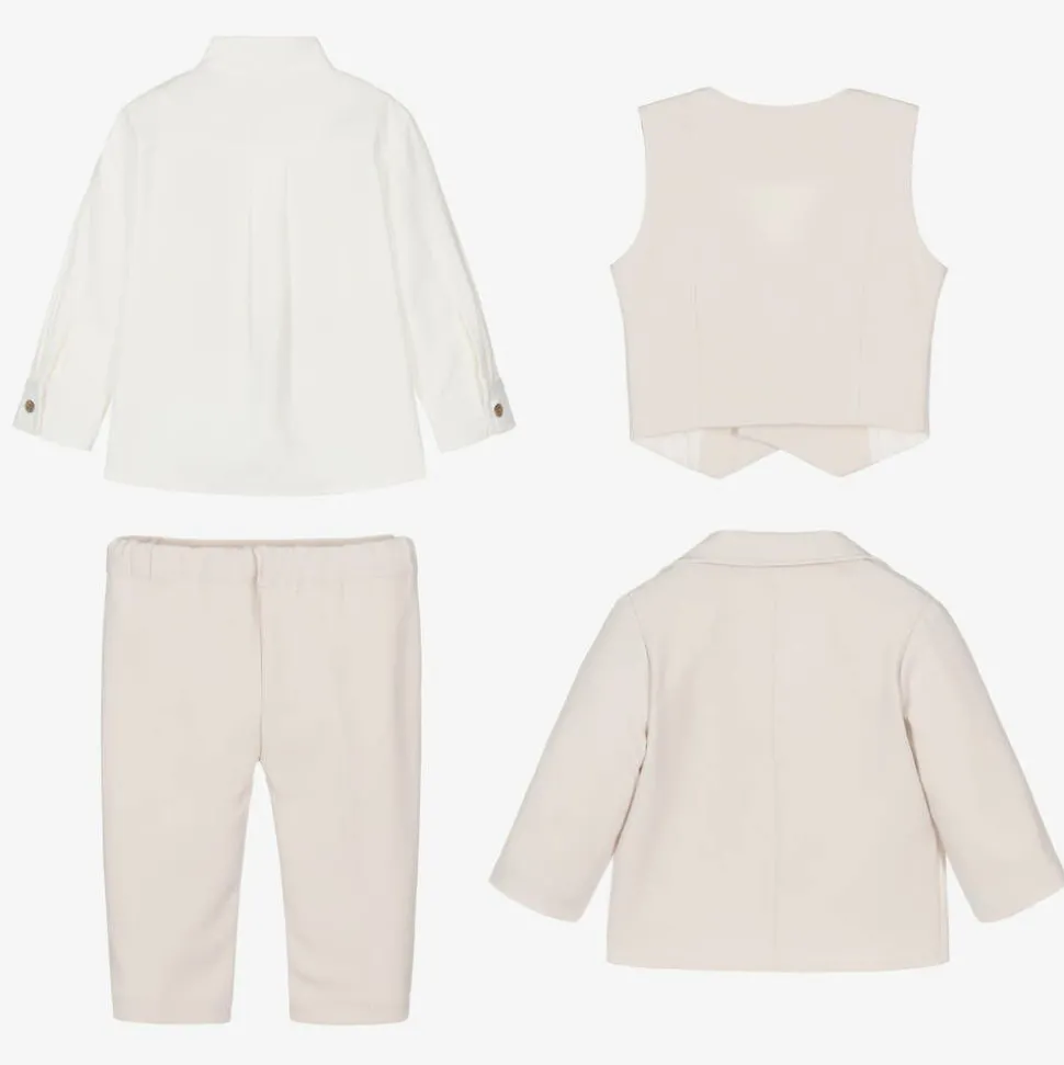 Boys Beige Jersey Suit