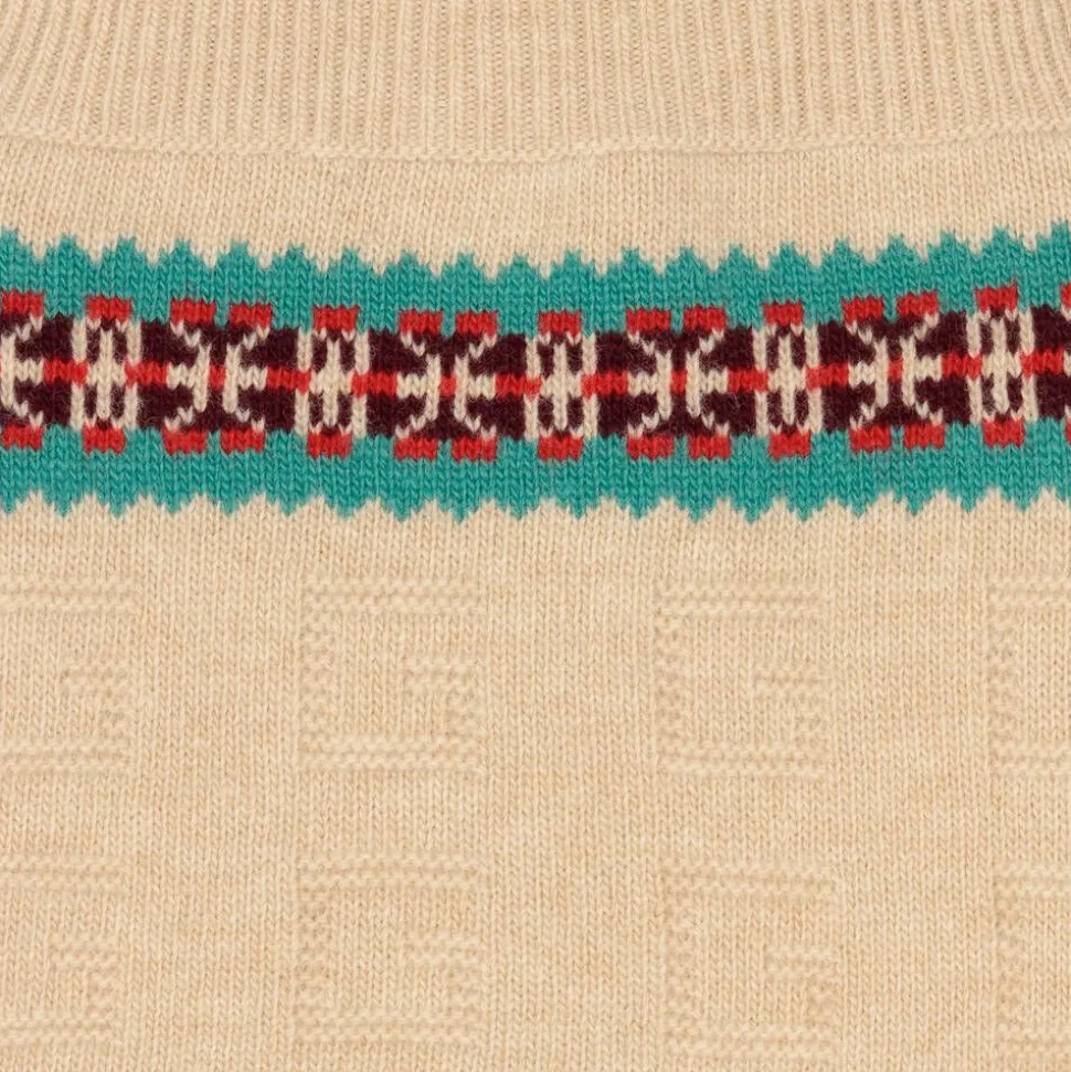 Boys Beige Knitted Dungarees