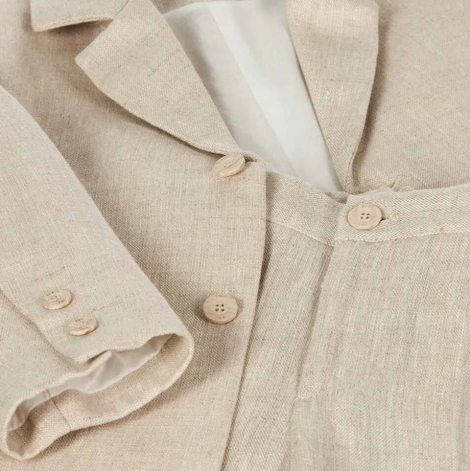Boys Beige Linen Suit