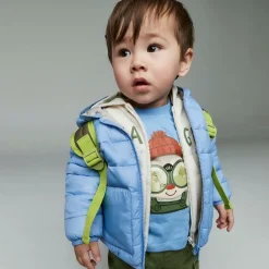 Boys Beige Marl Zip-Up Hooded Top