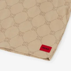 Boys Beige Monogram Cotton T-Shirt