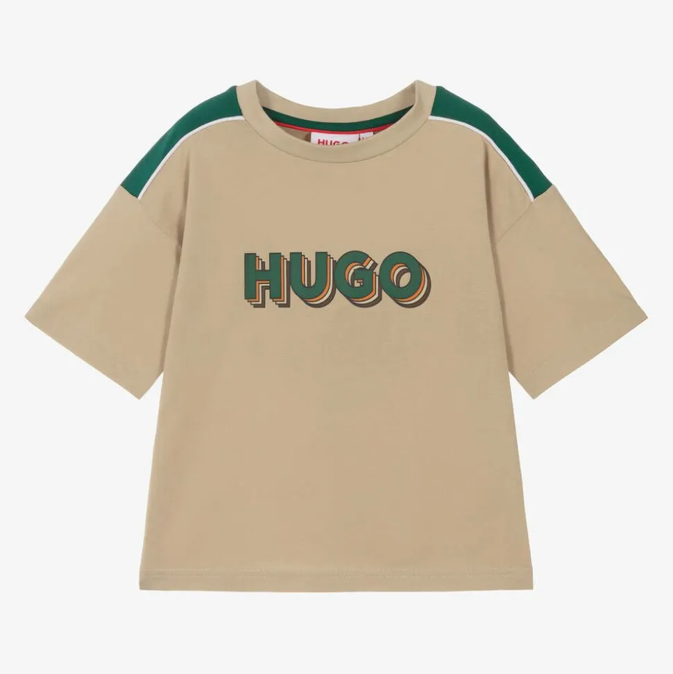 Boys Beige Organic Cotton T-Shirt