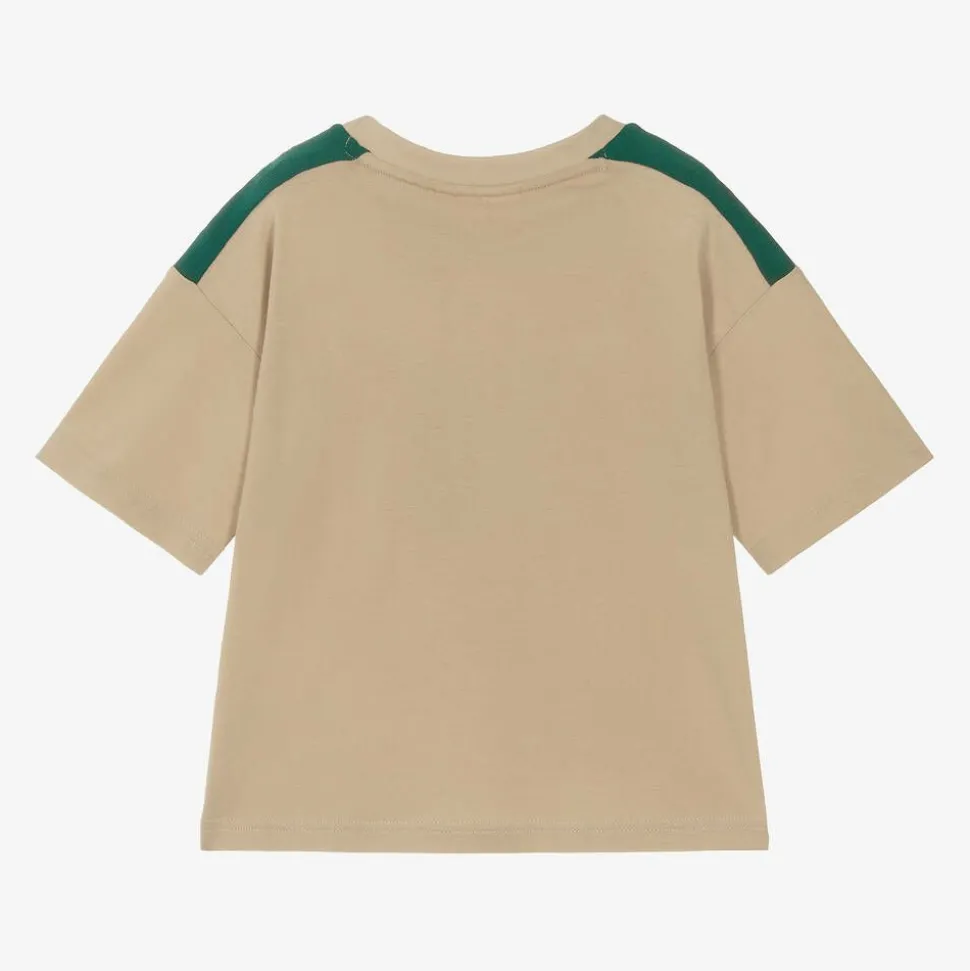 Boys Beige Organic Cotton T-Shirt