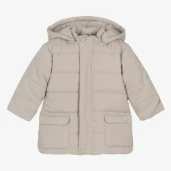Boys Beige Puffer Coat
