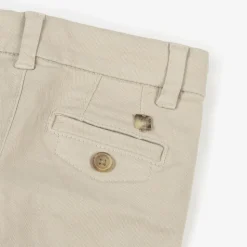Boys Beige Slim Fit Chino Trousers