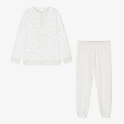 Boys Beige Striped Cotton Pyjamas