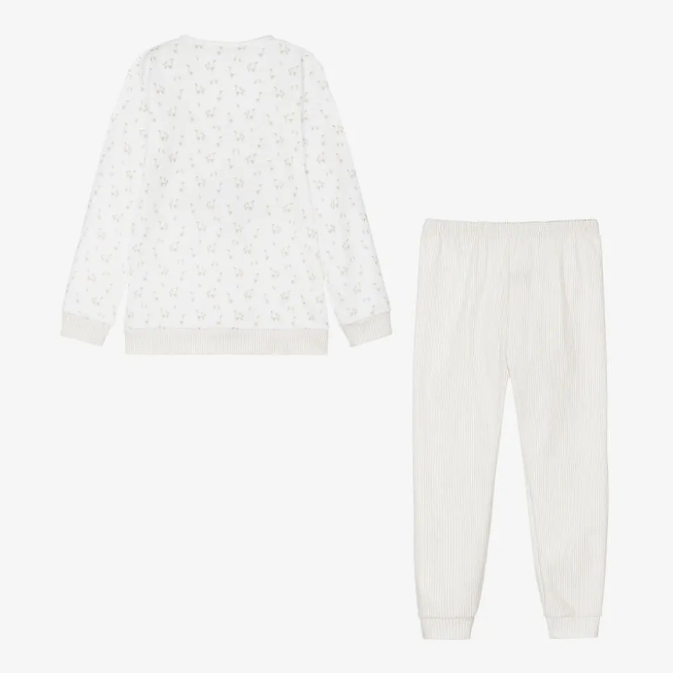 Boys Beige Striped Cotton Pyjamas