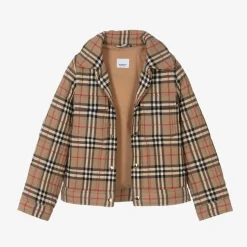 Boys Beige Vintage Check Jacket