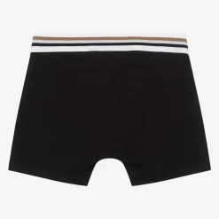 Boys Black & Beige Boxer Shorts (2 Pack)
