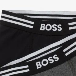 Boys Black & Grey Boxer Shorts (2 Pack)