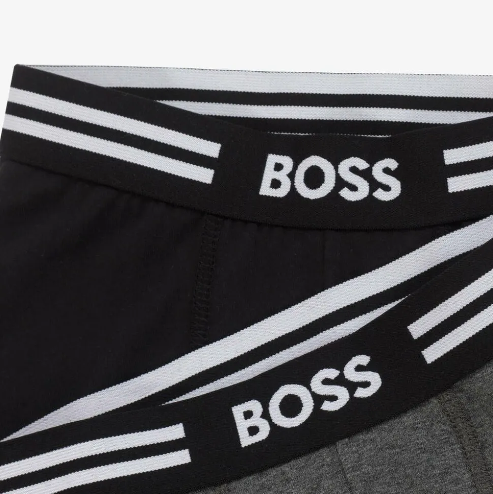 Boys Black & Grey Boxer Shorts (2 Pack)