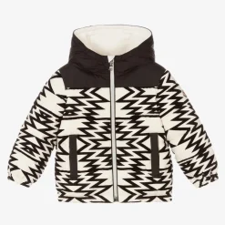 Boys Black & Ivory Down Jacket
