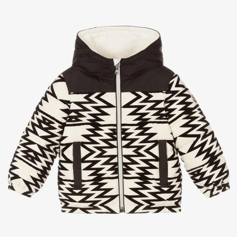 Boys Black & Ivory Down Jacket