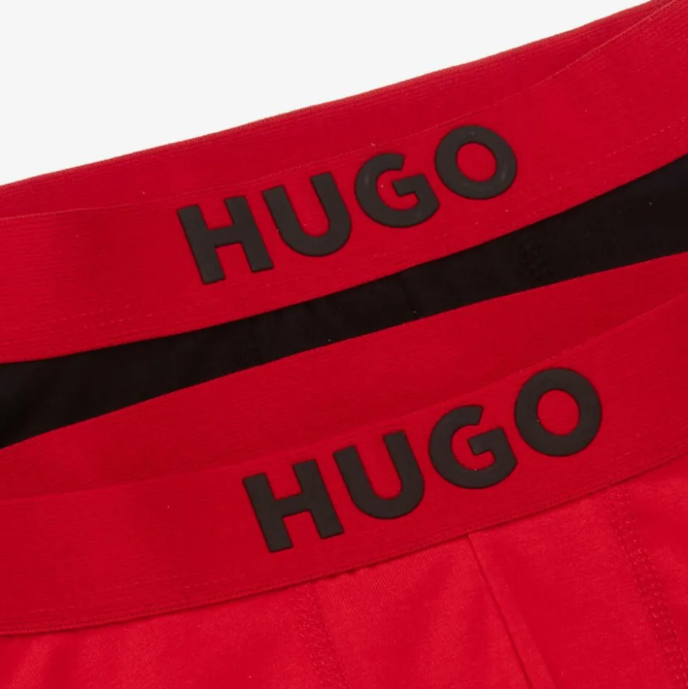 Boys Black & Red Cotton Boxer Shorts (2 Pack)