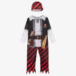 Boys Black & Red Pirate Costume