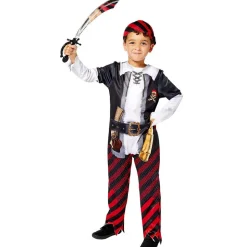 Boys Black & Red Pirate Costume