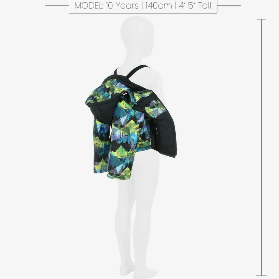 Boys Black Abstract Print Ski Jacket