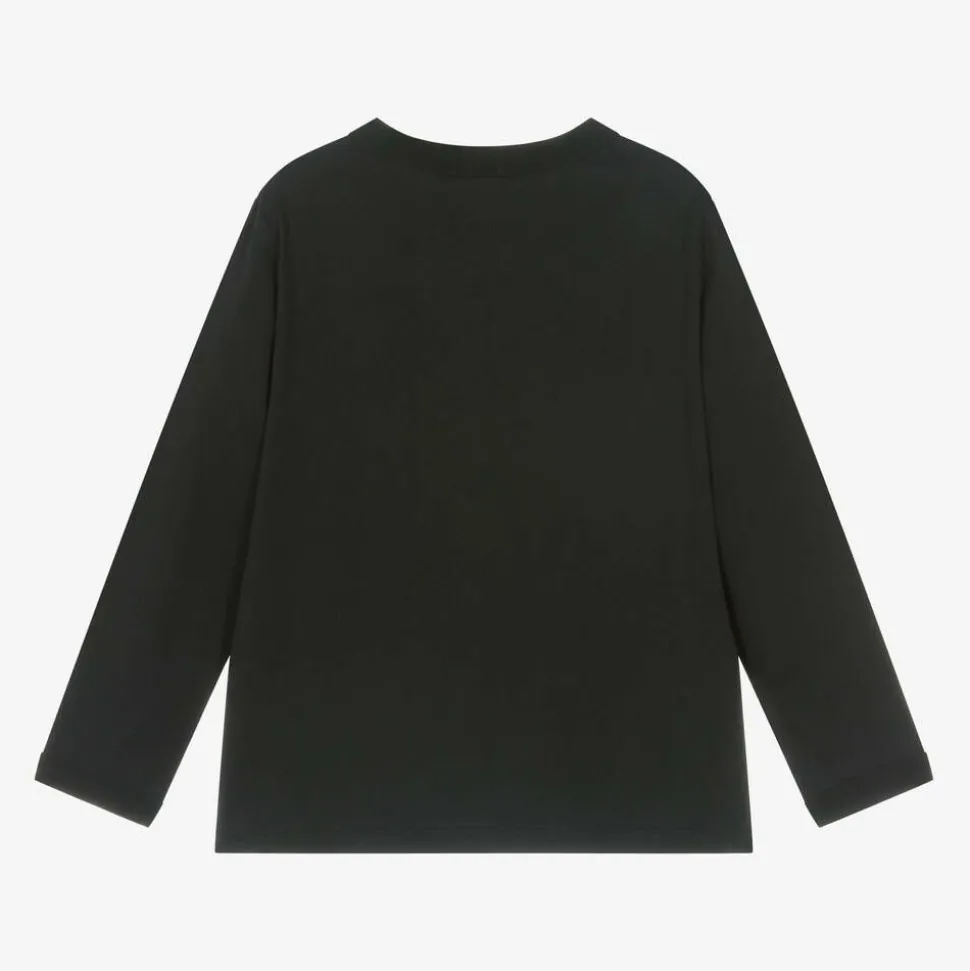 Boys Black Chicken Logo T-Shirt