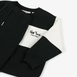 Boys Black Colourblock Tracksuit