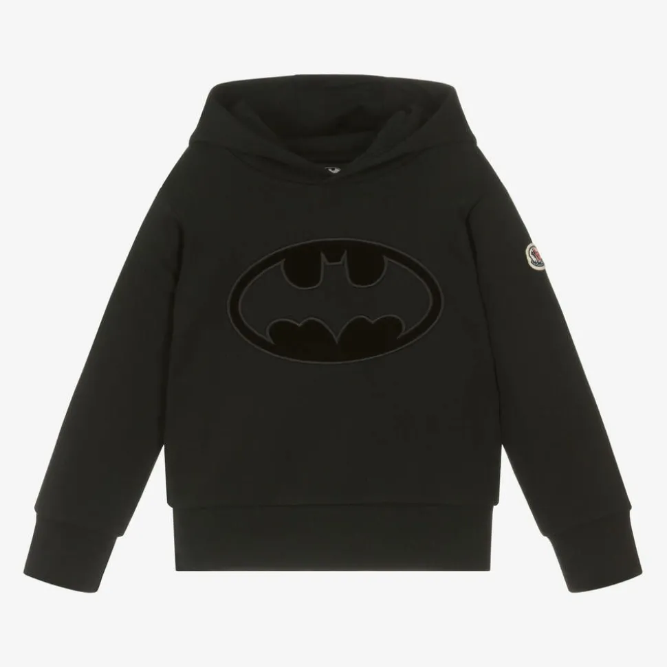 Boys Black Cotton Batman Hoodie