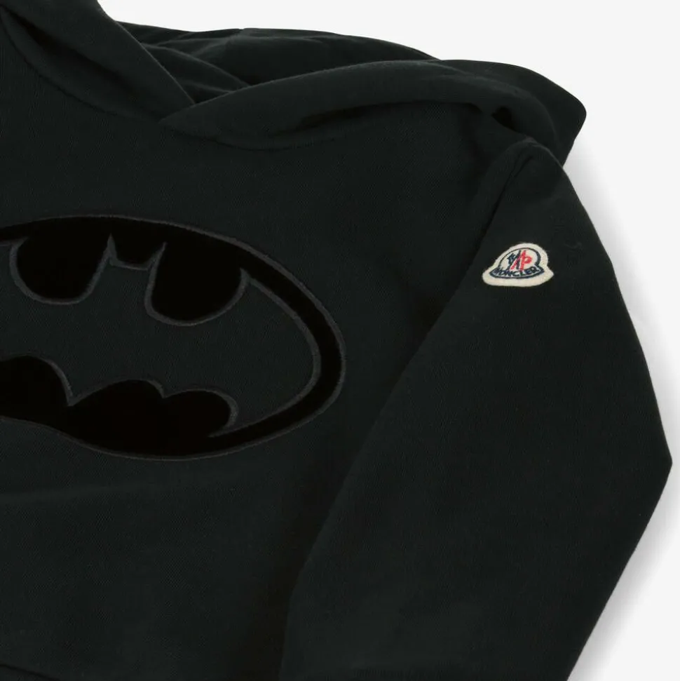 Boys Black Cotton Batman Hoodie