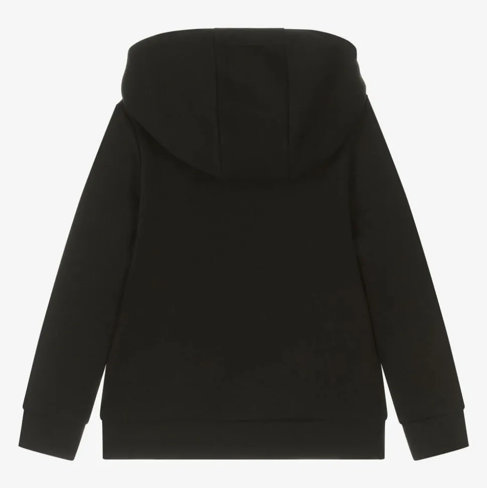 Boys Black Cotton Hoodie