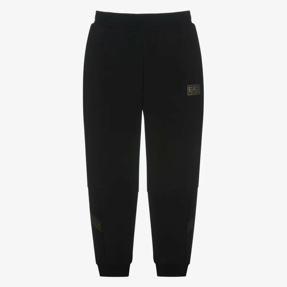 Boys Black Cotton Joggers