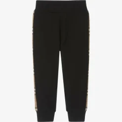 Boys Black Cotton Joggers