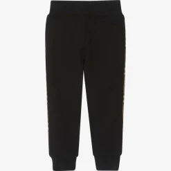 Boys Black Cotton Joggers