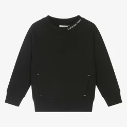 Boys Black Cotton Sweatshirt