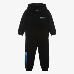 Boys Black Cotton Tracksuit