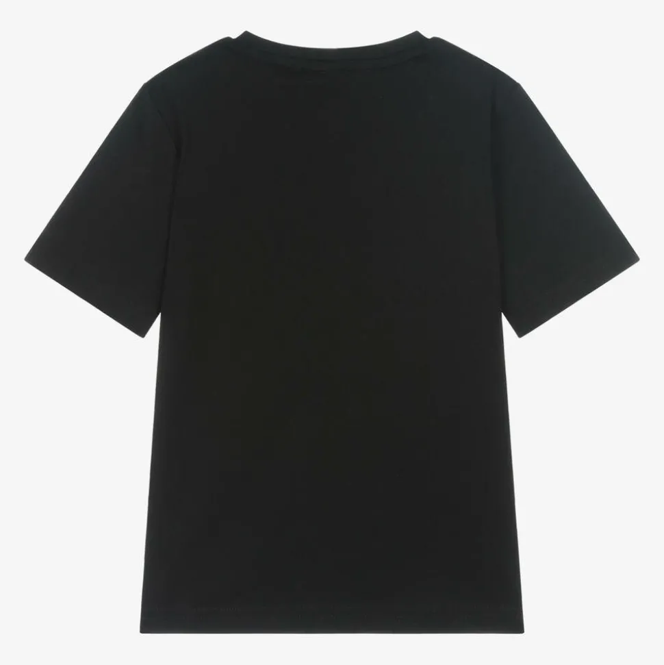 Boys Black Cotton T-Shirt