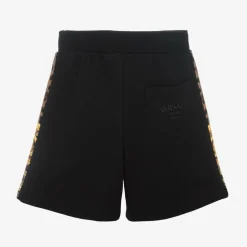 Boys Black Cotton Wild Barocco Shorts