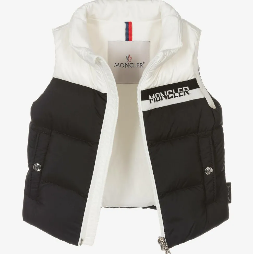 Boys Black Down Padded Gilet