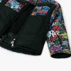 Boys Black Graffiti Print Ski Jacket
