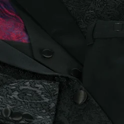 Boys Black Jacquard Suit