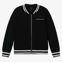Boys Black Knitted Zip-up Top