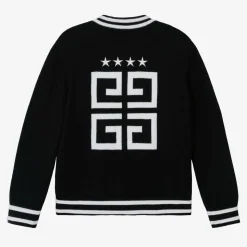 Boys Black Knitted Zip-up Top