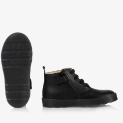 Boys Black Leather Ankle Boots