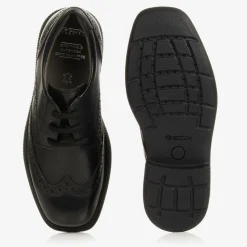 Boys Black Leather Brogue Shoes